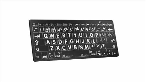 LargePrint White on Black Bluetooth Mini Keyboard for Mac - UK English LargePrint White on Black Bluetooth Mini Keyboard for Mac - UK English
